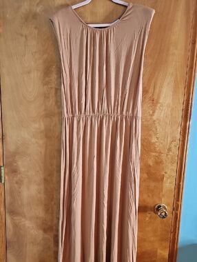 Neutral Sleeveless Maxi Dress - Blush Tan